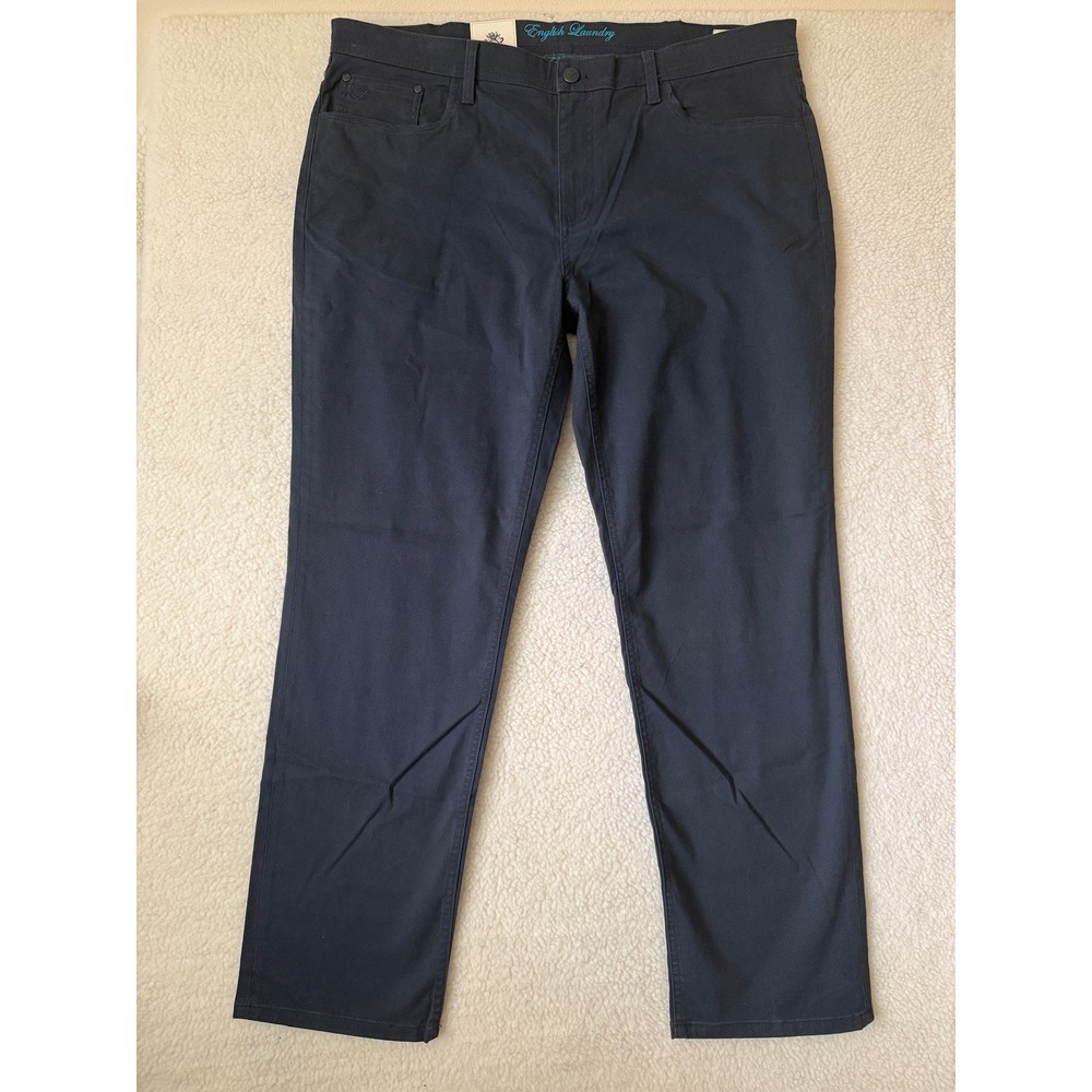 English Laundry Pants Mens 40x32 Blue Regular Fit Stretch Denim Chino Casual NEW
